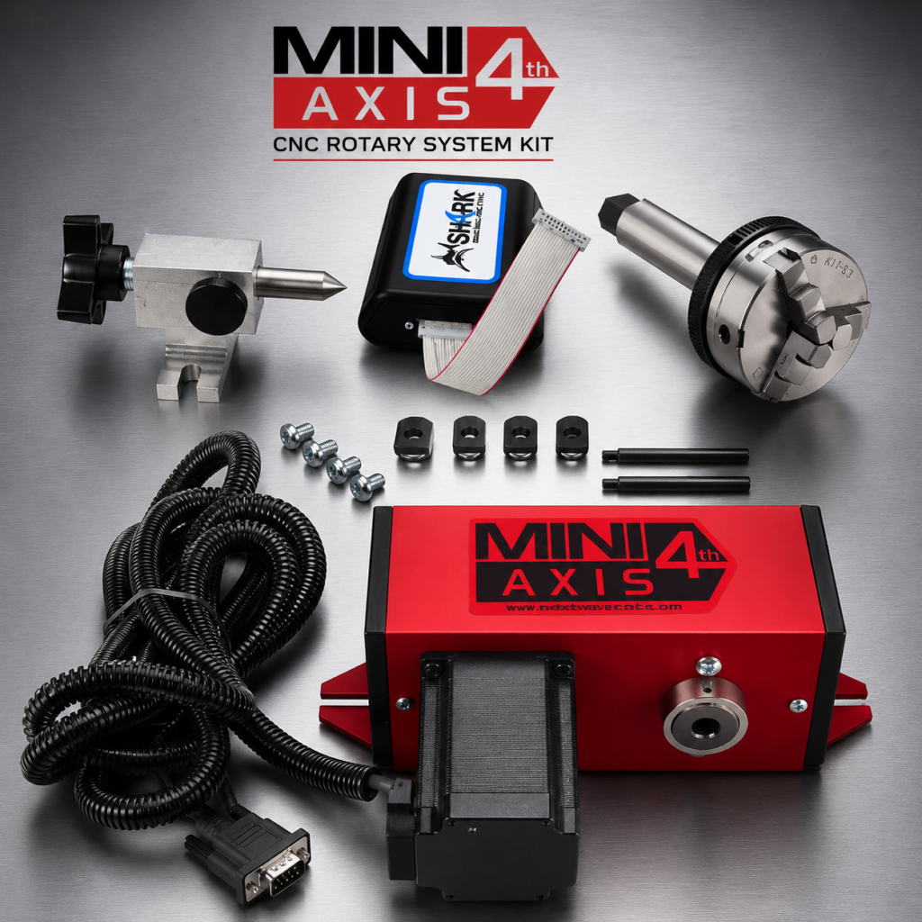 SHARK CNC Mini 4th Axis Tabletop System - NextWave CNC
